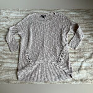 Express Women’s Knit Sweater with Braid Design at Bottom